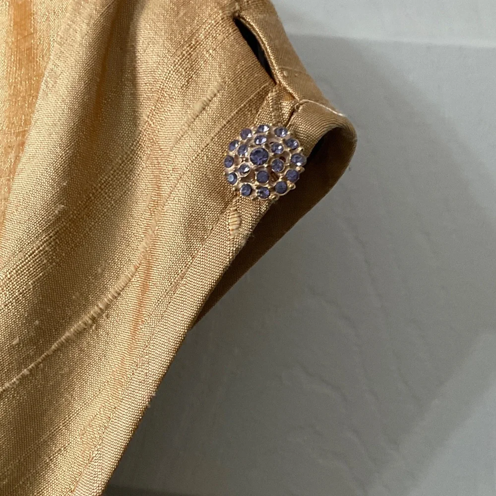Kay Unger Gold and Purple Midi Dress - Picture 6 of 6